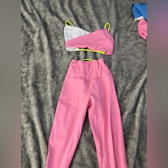 Five dancewear youth xl pink and white yellow straps worn once! - Picture 1 of 7